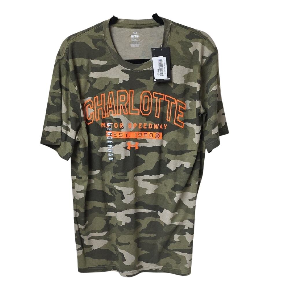 Under Armour Camo Charlotte Motor Speedway Short Sleeve Tee Mens L NWT